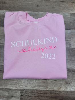 Schulanfängershirt 2024 rosa mit Wunschnamen