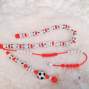 Abc- u. Rechenkette rot/weiß, Motiv: Fußball